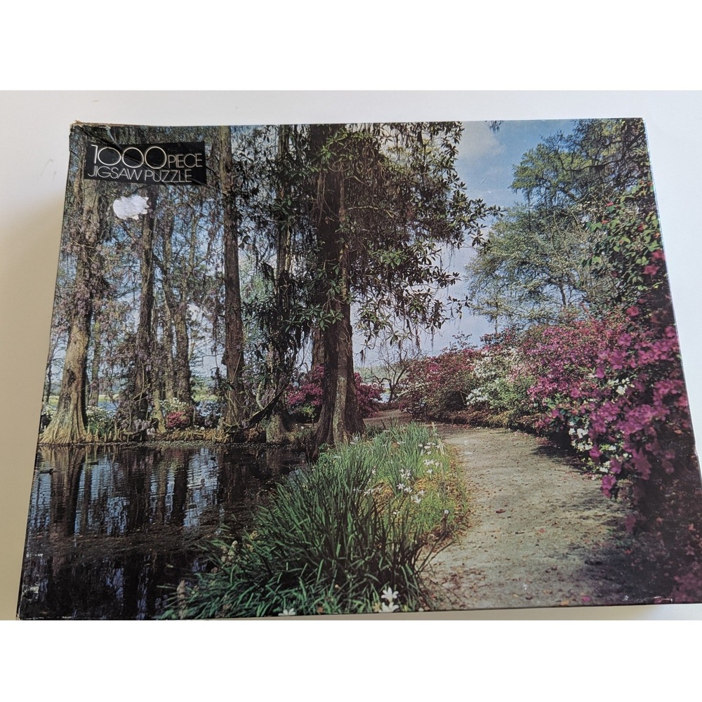 Whitman Floral Path 1000 Piece Jigsaw Puzzle Vintage Landscape 4777-43